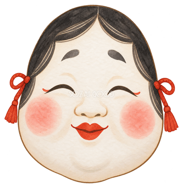 お多福のお面イラスト お多福のお面イラスト