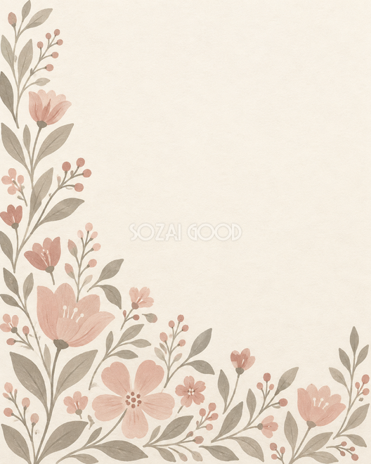 北欧風の花と葉の背景10