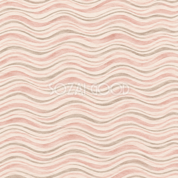 手描きの波線模様・くすみピンク｜無料背景イラスト素材 105502