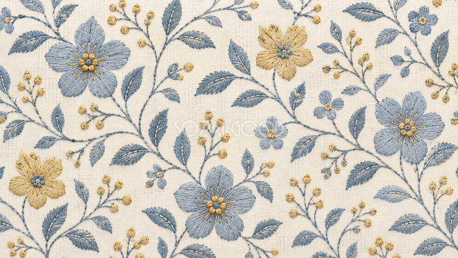 刺繍風の花模様の背景11 刺繍風の花模様の背景11