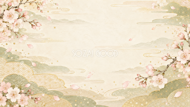 桜と霞の背景12 桜と霞の背景12