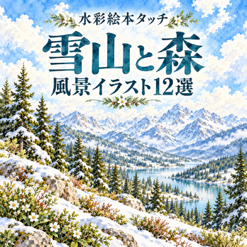 雪山と森の水彩風景12選