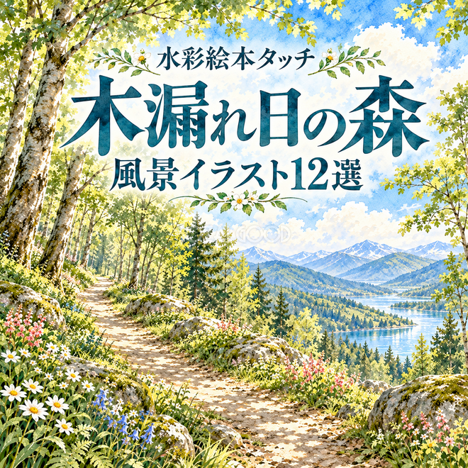 木漏れ日の森の水彩風景12選 木漏れ日の森の水彩風景12選