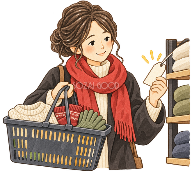 衣類を選ぶ女性 衣類を選ぶ女性