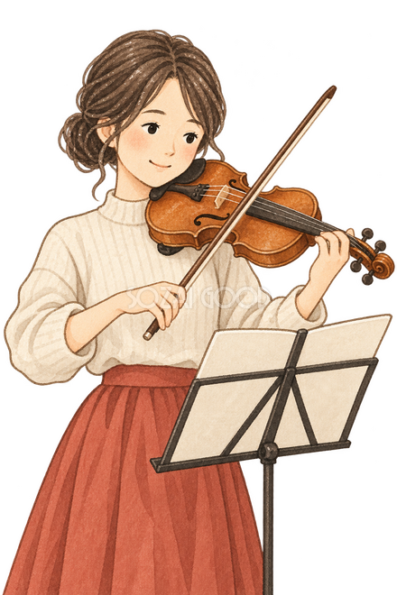 バイオリンを演奏する女性 バイオリンを演奏する女性