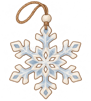 小さな雪の結晶飾りの水彩イラスト｜小雪の無料素材 106270