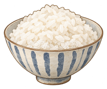 白米を盛った茶碗の水彩イラスト｜新嘗祭の無料素材 106297