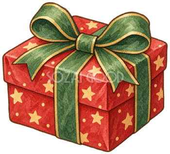 クリスマスの小さな贈り物の水彩イラスト｜アドベントカレンダーの無料素材 106324