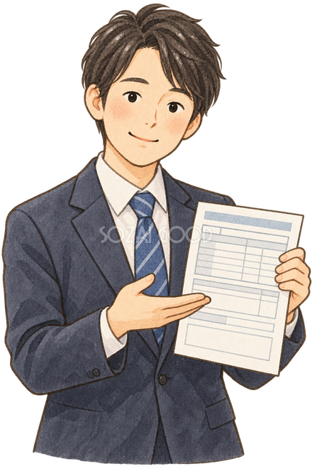 申告を説明する男性 申告を説明する男性
