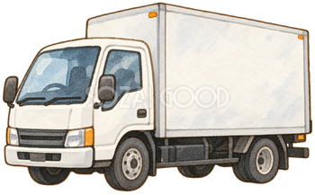 無地の配送トラックの水彩イラスト｜初荷の無料素材 106382