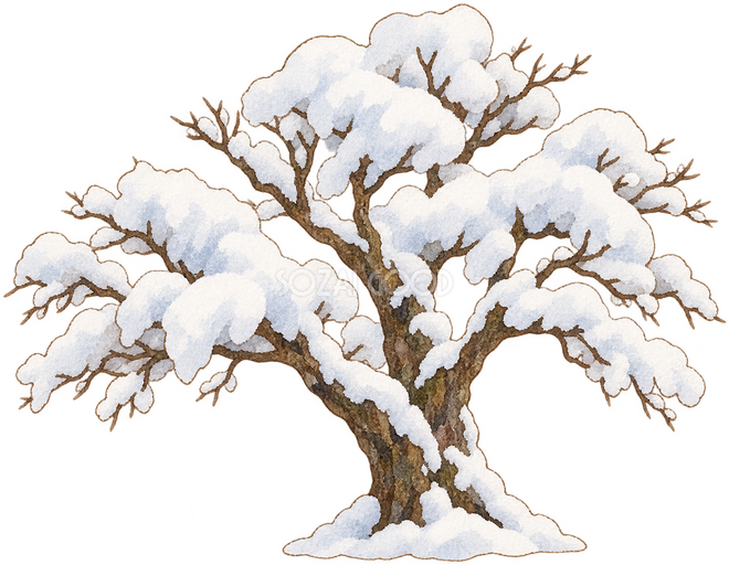 雪の積もった木 雪の積もった木