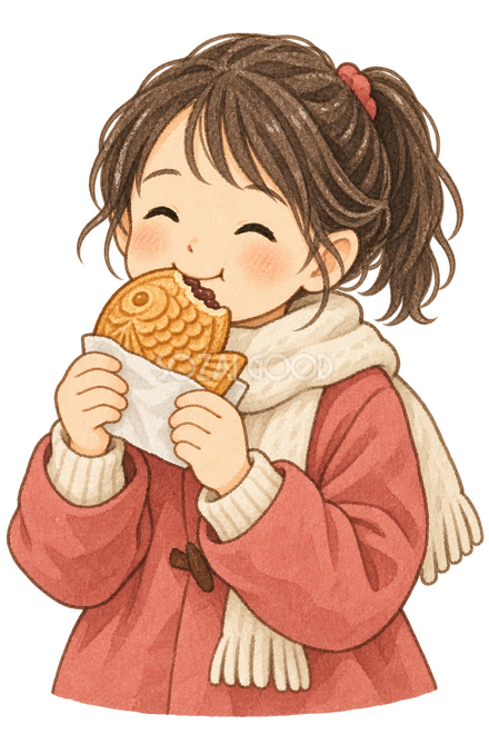 たい焼きを食べる子ども たい焼きを食べる子ども