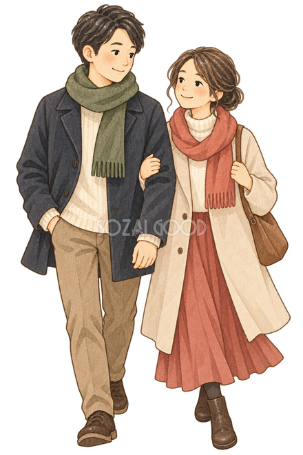 散歩する夫婦 散歩する夫婦