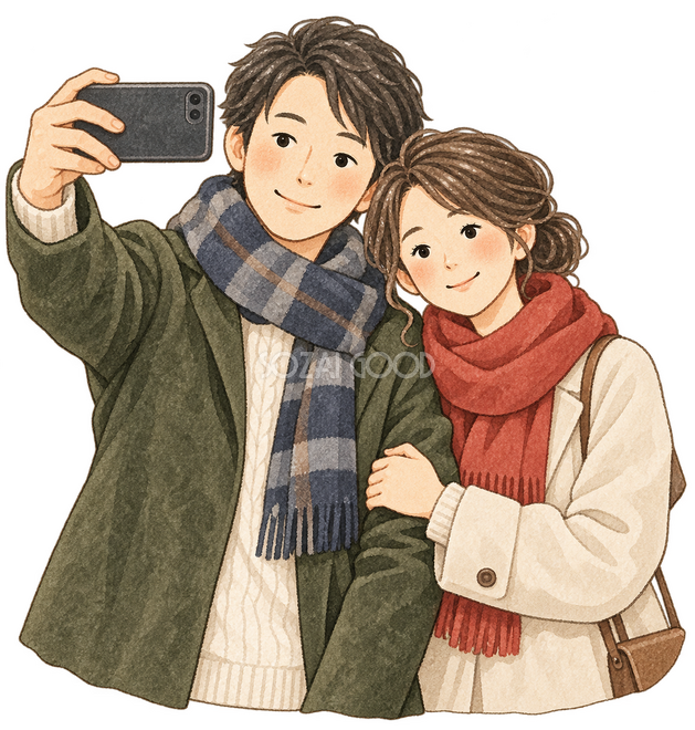 写真を撮る夫婦