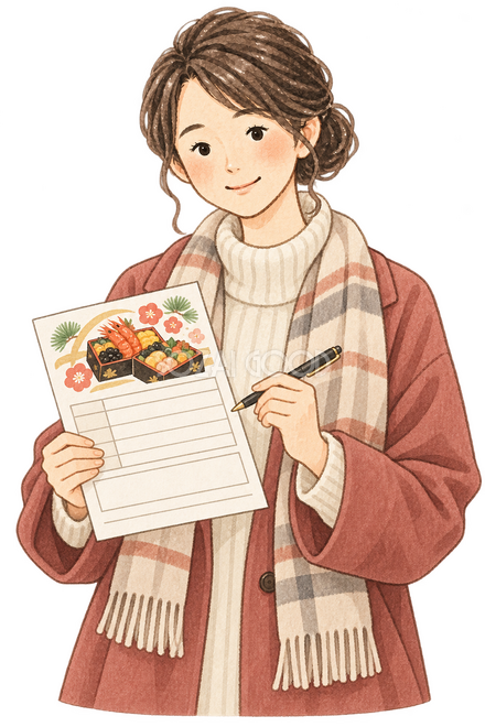 予約用紙を持つ女性 予約用紙を持つ女性