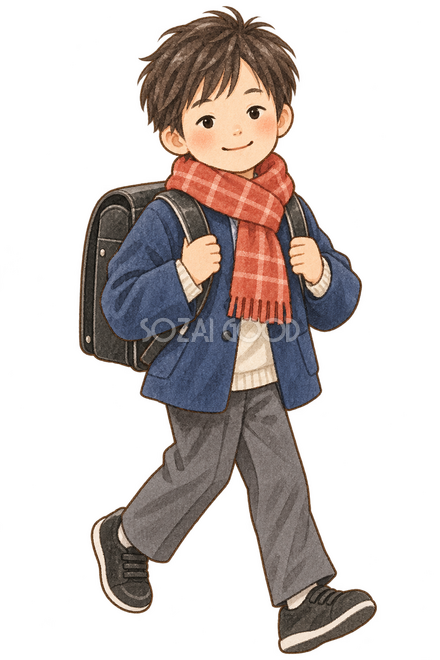登校する男の子 登校する男の子