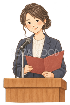 新年の挨拶をする先生の水彩イラスト｜3学期始業式の無料素材 106558