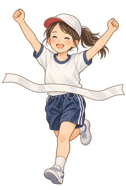 ゴールする女の子 ゴールする女の子