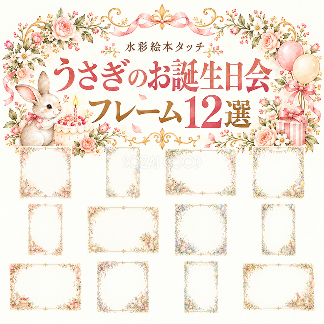 うさぎのお誕生日会フレーム12選