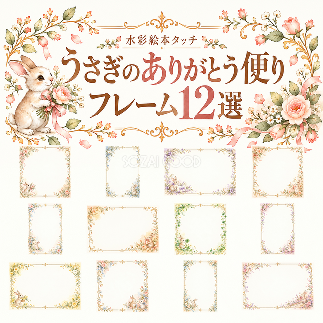 うさぎのありがとう便りフレーム12選