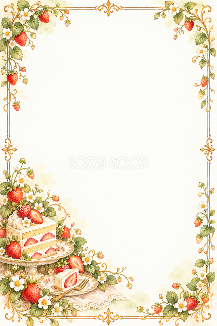 いちごのケーキ枠 いちごのケーキ枠