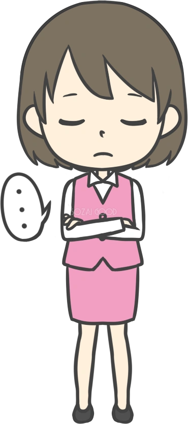 女性案内嬢が考え中
