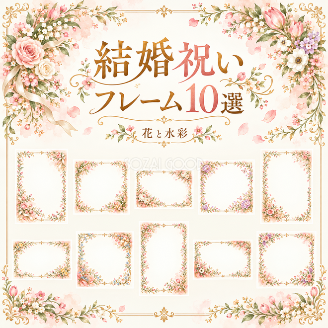 花と水彩の結婚祝いフレーム10選 花と水彩の結婚祝いフレーム10選