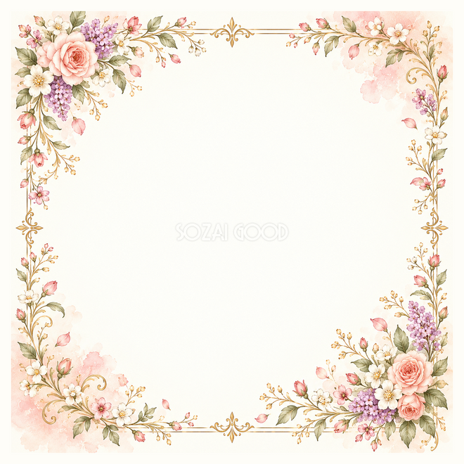 春の花束のお祝い枠 春の花束のお祝い枠