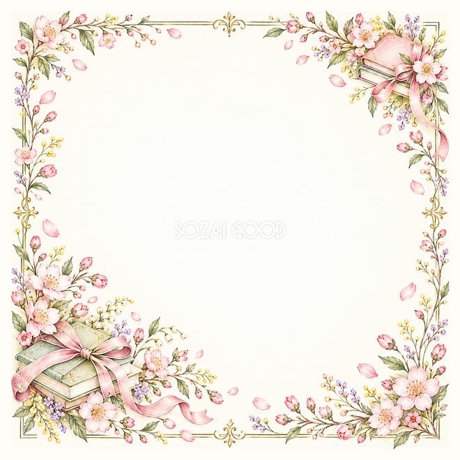 桜と本の贈り物のお祝い枠