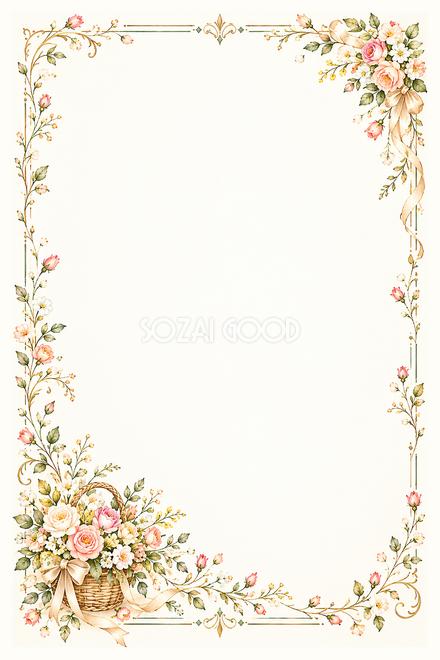 祝福の花かごのお祝い枠 祝福の花かごのお祝い枠