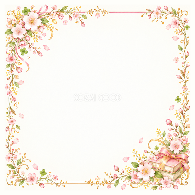 桜の合格の花束のお祝い枠 桜の合格の花束のお祝い枠