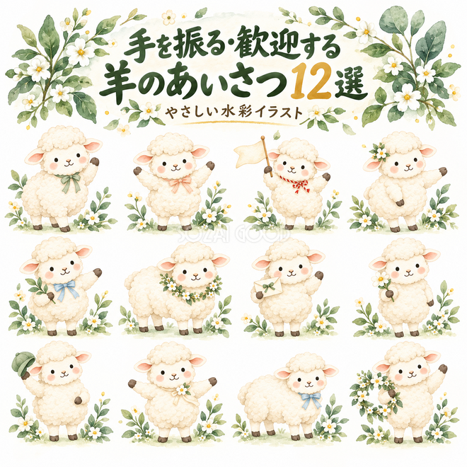 手を振る・歓迎する羊のあいさつ12選