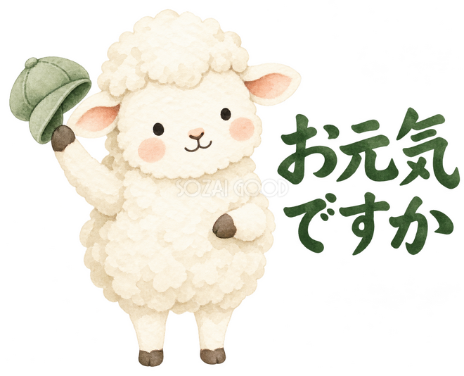 帽子を振ってごあいさつ