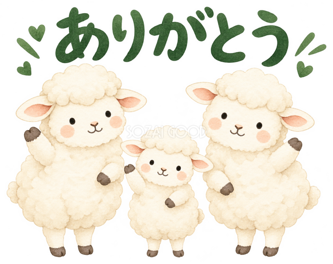 家族三匹であいさつ