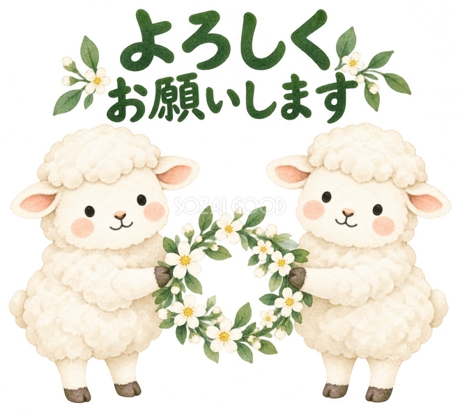 仲間と花の輪で歓迎 仲間と花の輪で歓迎
