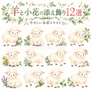 羊と小花の添え飾り12選