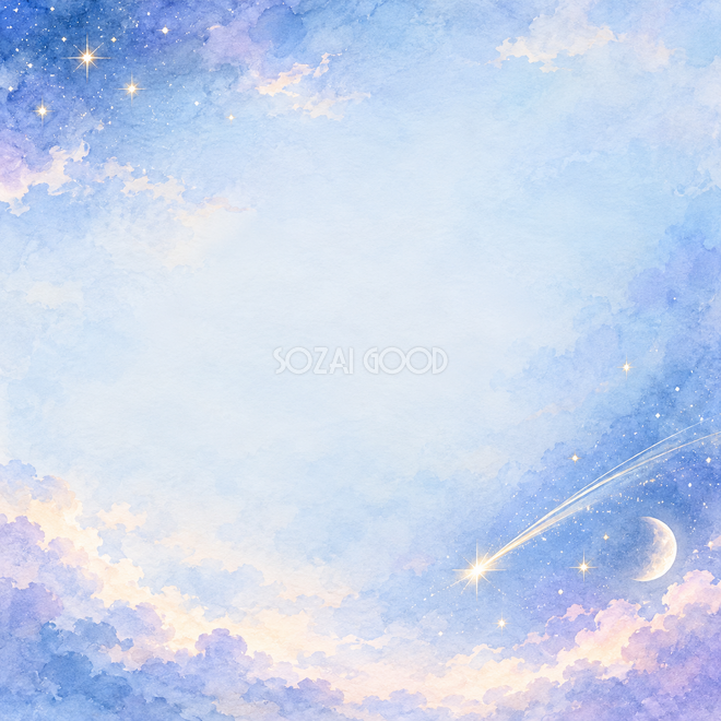 青い空を渡る流れ星の背景 青い空を渡る流れ星の背景