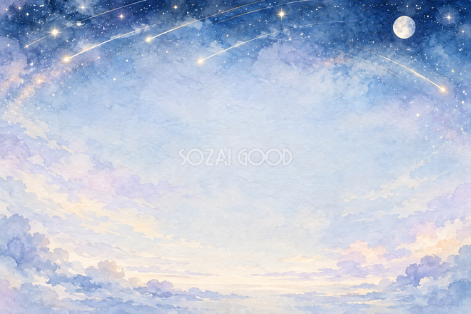 遠くの流れ星と白い星の背景