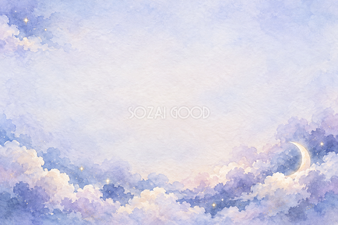雲間からのぞく三日月の背景 雲間からのぞく三日月の背景