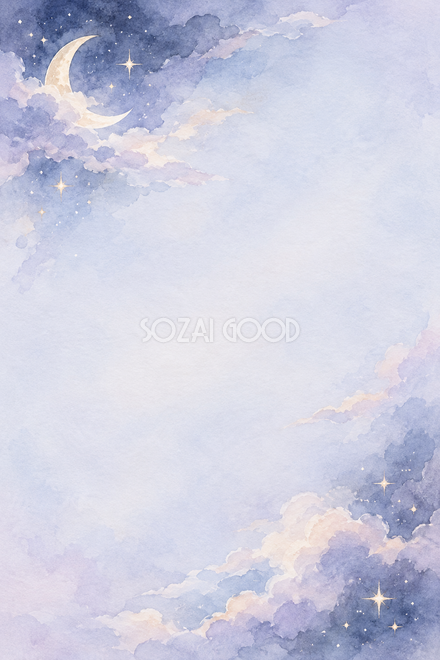 月と淡い雲の重なりの背景