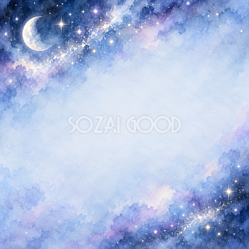 白く輝く星の集まりの正方形背景｜月・星の無料イラスト素材 107720