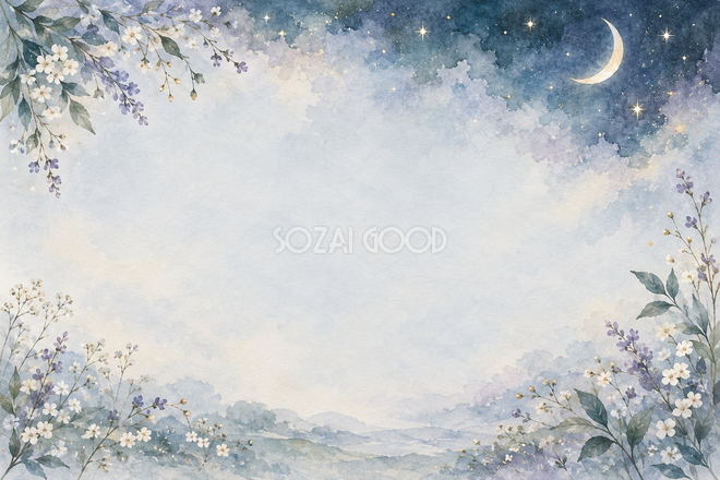 小さな花と星の光の背景 小さな花と星の光の背景