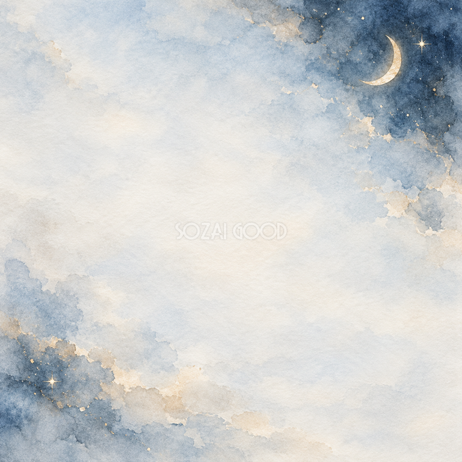 小さな三日月と一つ星の背景 小さな三日月と一つ星の背景
