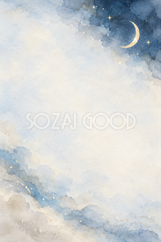 月と星の小さな曲線の縦長背景｜月・星の無料イラスト素材 107754