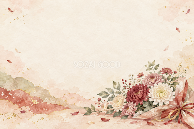 小さな菊の花束の背景