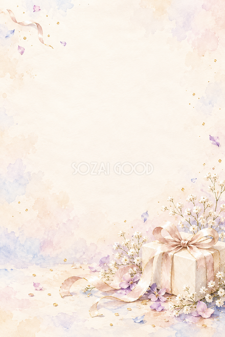 生成り色と細いリボンの背景