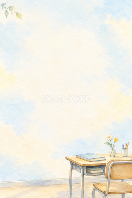 机と小さな花瓶の背景