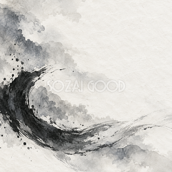 墨の輪郭と白い余白の背景｜かっこいい無料イラスト素材 108108