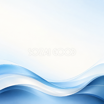 青と白の流れる波の正方形背景｜かっこいい抽象柄の無料イラスト素材 108168