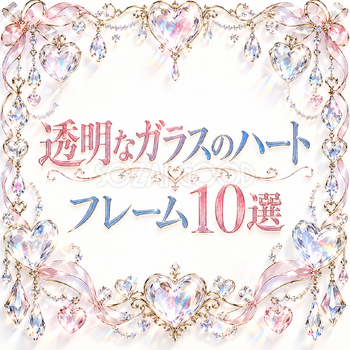 透明なガラスのハートフレーム10選｜おしゃれな無料イラスト素材 108937